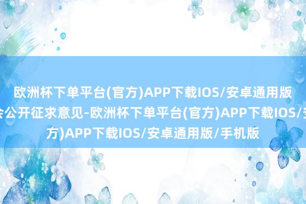 欧洲杯下单平台(官方)APP下载IOS/安卓通用版/手机版并面向社会公开征求意见-欧洲杯下单平台(官方)APP下载IOS/安卓通用版/手机版