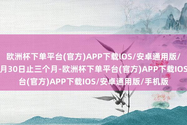 欧洲杯下单平台(官方)APP下载IOS/安卓通用版/手机版适度2024年9月30日止三个月-欧洲杯下单平台(官方)APP下载IOS/安卓通用版/手机版